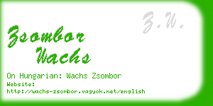 zsombor wachs business card